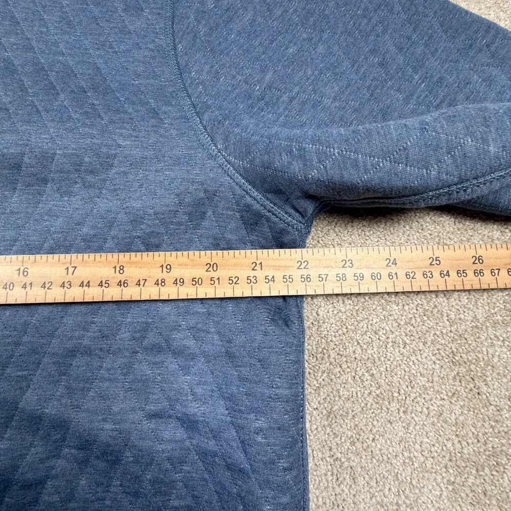 Magaschoni Mens Large‎ Blue Quilted Snap Pullover Mock Neck Sweater NWT